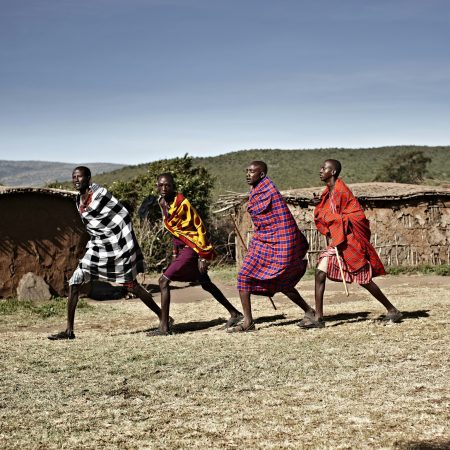 Maasai men walking together